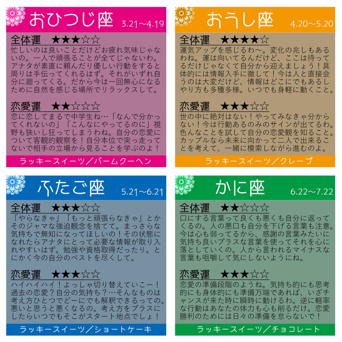 山梨でぃーぷマガジン モット編集部 En Twitter 連載 Mantisカード占い 年9月の12星座運勢 Mottoの連載担当オネェ占い師のmantismantisが 毎月の12星座運勢をお届け 仕事の疲れや恋愛の悩みなど気持ちと心にそっと寄り添いささえます Youtubeも配信中