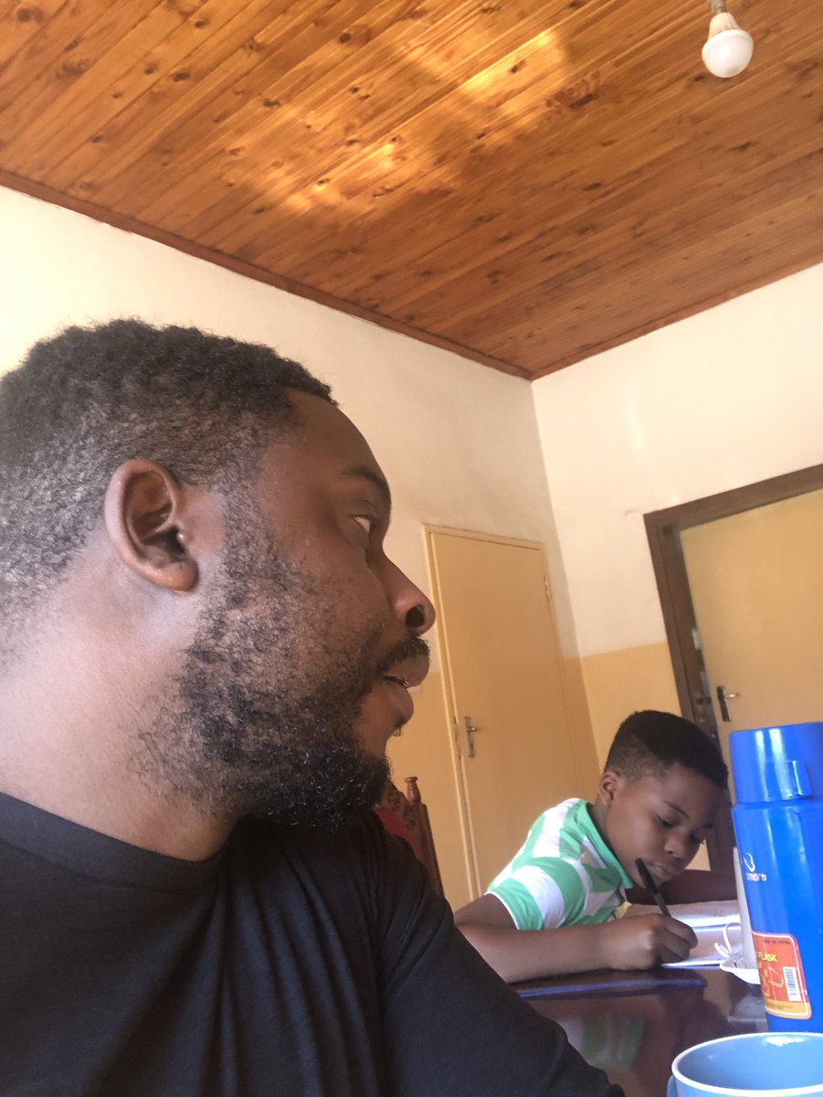 Macheza2's tweet photo. Look at my son, doing school work in the morning. Ifenso we used to work hard, but nobody warned about this adulting thing. 🙄 SHOULD I TELL HIM?? https://t.co/aawMimbOuH