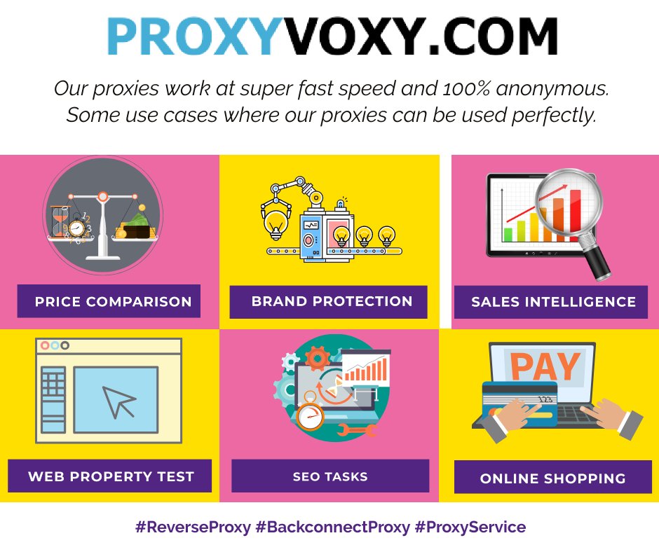 bmsoftwares's tweet image. Use cases where our proxies are tried and tested and results are amazing. They work with almost any task on the internet with 100% anonymous. 
#proxyvoxy #proxy #backconnectproxy #ProxyService #ReverseProxy #Anonymous