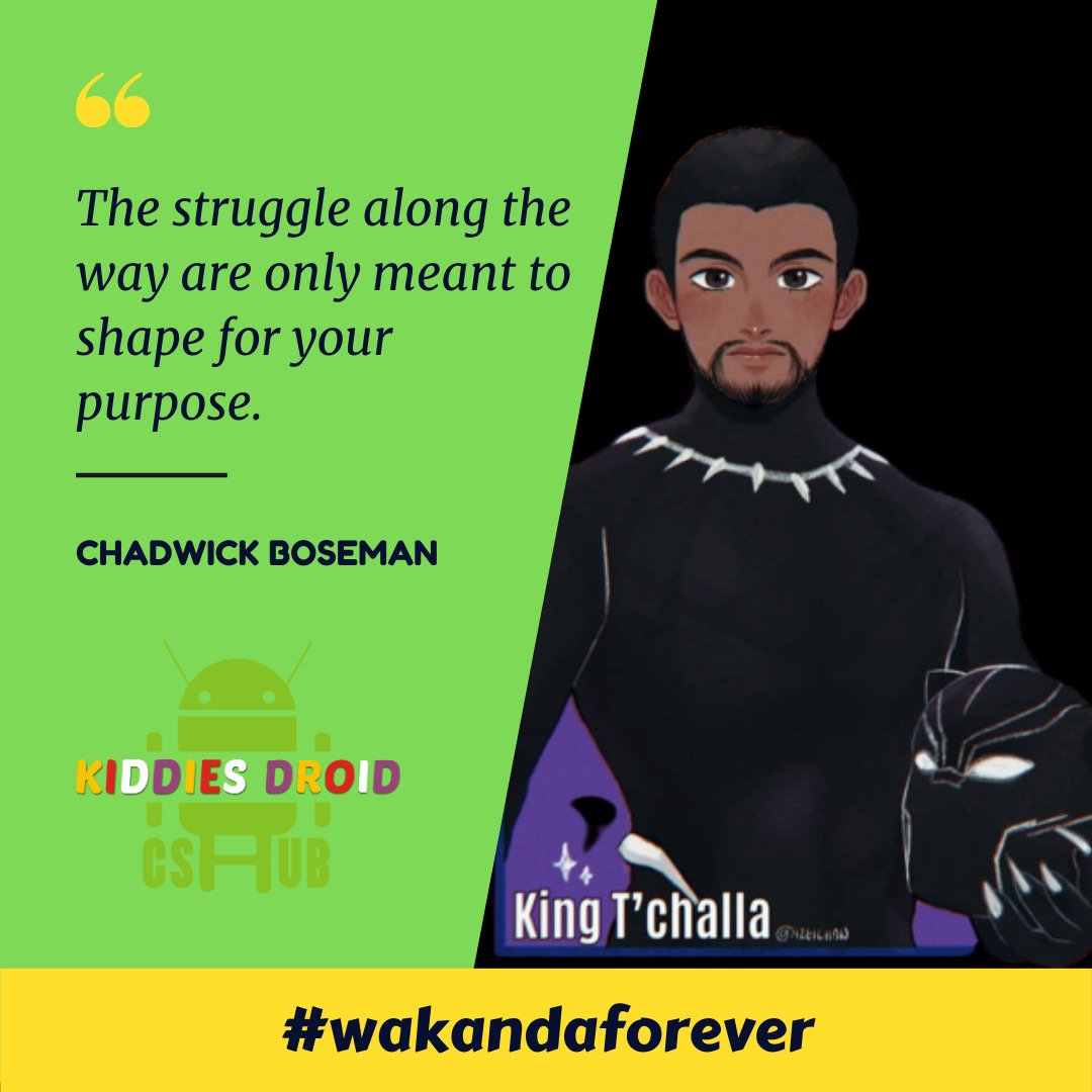 KiddiesdroidH's tweet photo. Thank you for giving so many black children especially here in Africa a hero to look up to.
RIP @ChadwickBoseman
#Wakandaforever #womentechafrica #girlsinstemzw #GirlsWhoCode #WomenWhoCode #kidswhocode #BlackPanther #womenintech
#sap #code #ChadwickBoseman https://t.co/bpY5BuRx2B