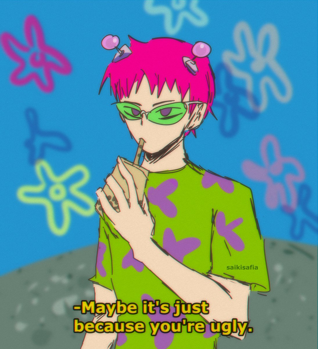 Imagine a spongebob au except instead of being best friends saiki just bullies toritsuka all day
