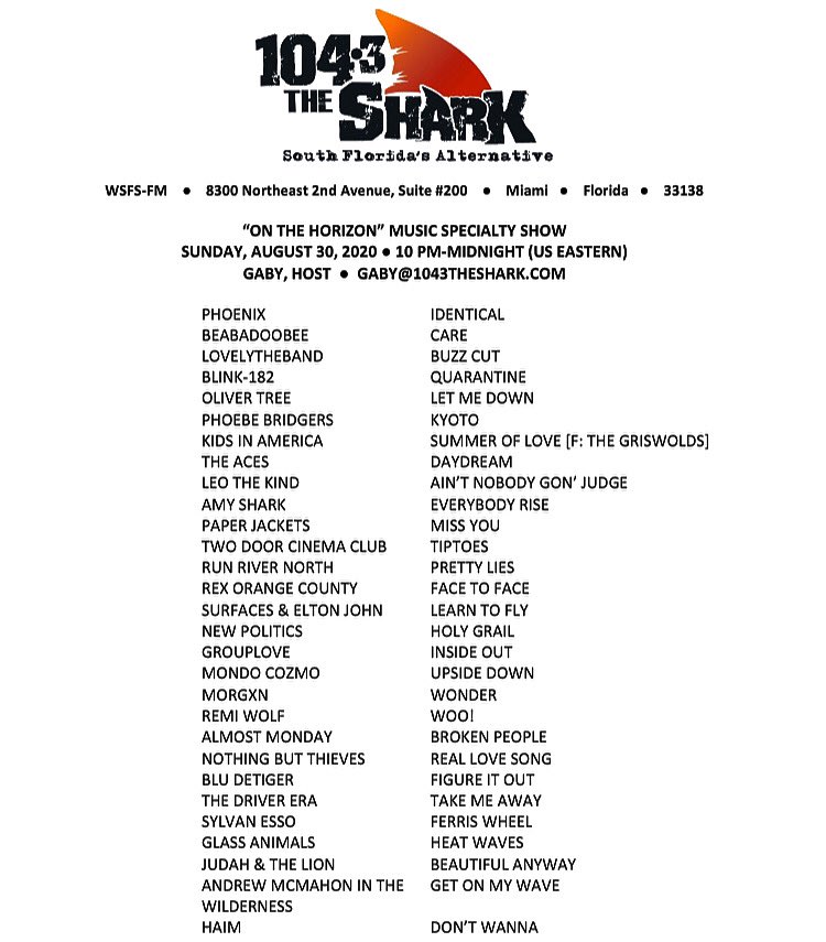 No need to be sad the weekend has come to an end, at least we have new music to get us through the week! What artists do YOU want to hear on #OnTheHorizon ?! Here was tonight’s #OTH playlist! ~ <a href="/AsToldByGaby/">Gaby OC</a> 
 
#altmusic #alternative #NewMusic #Music #Radio #Miami