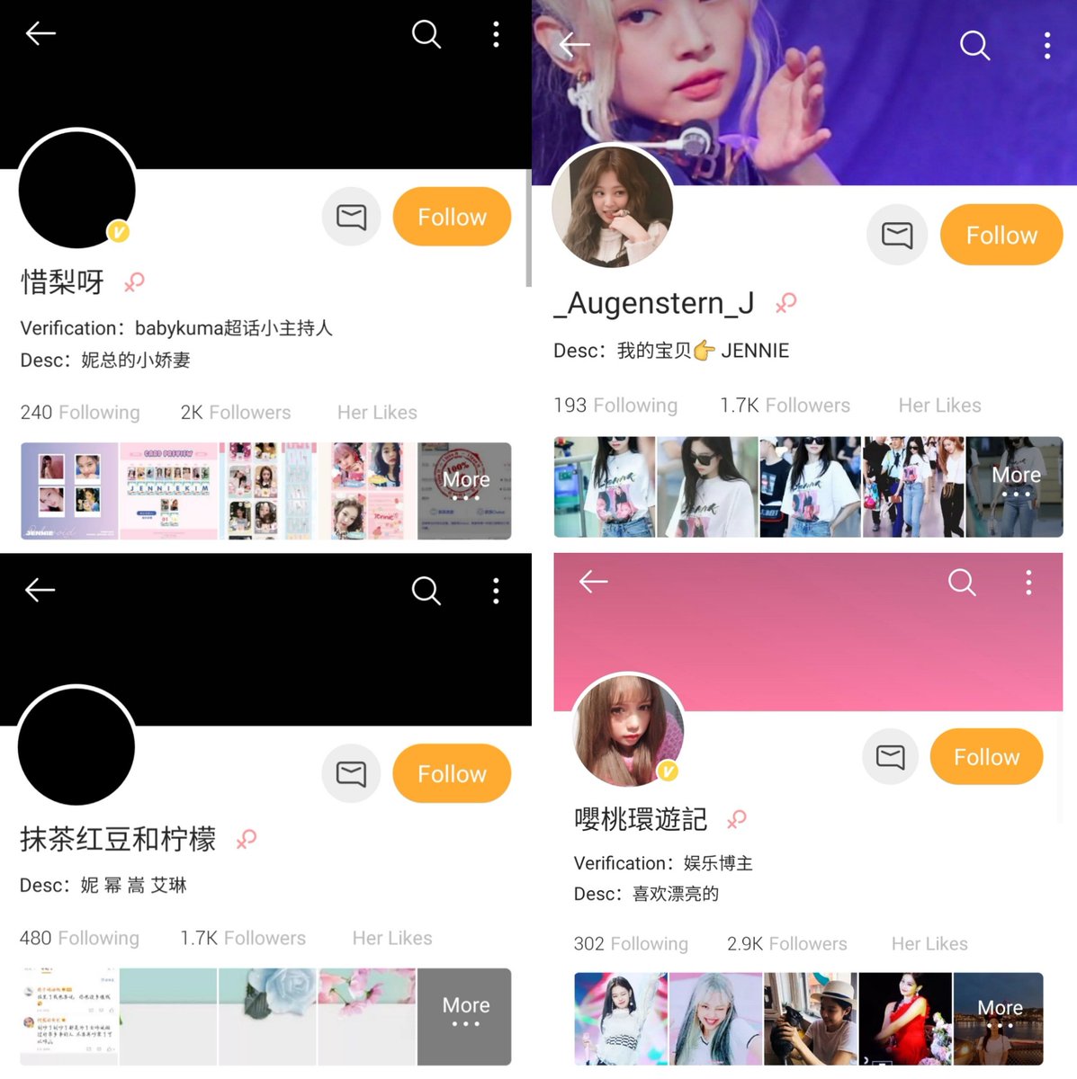 K** Chinese fans want an apology for their idol. K** fan tagged some of the accounts were involved in the group chat, and they are all J fans. They're big J fan accounts, all of them have more 1K followers. 2 of them even have more than 10K followers, 1 has nearly 33K.