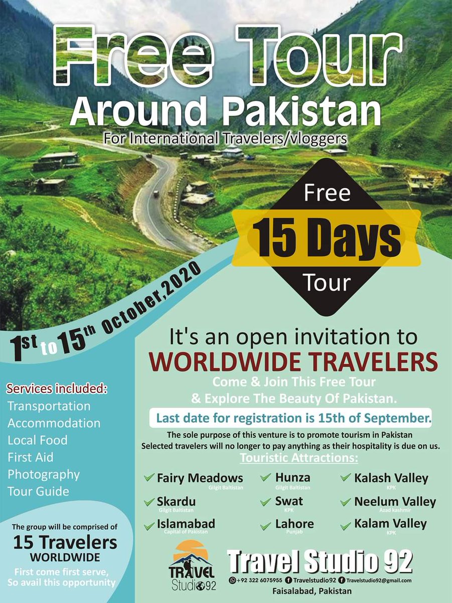 VisitMyPakistan's tweet photo. Foreigners can avail this opportunity right now.
First come first serve basis. https://t.co/dqjLleVw5k