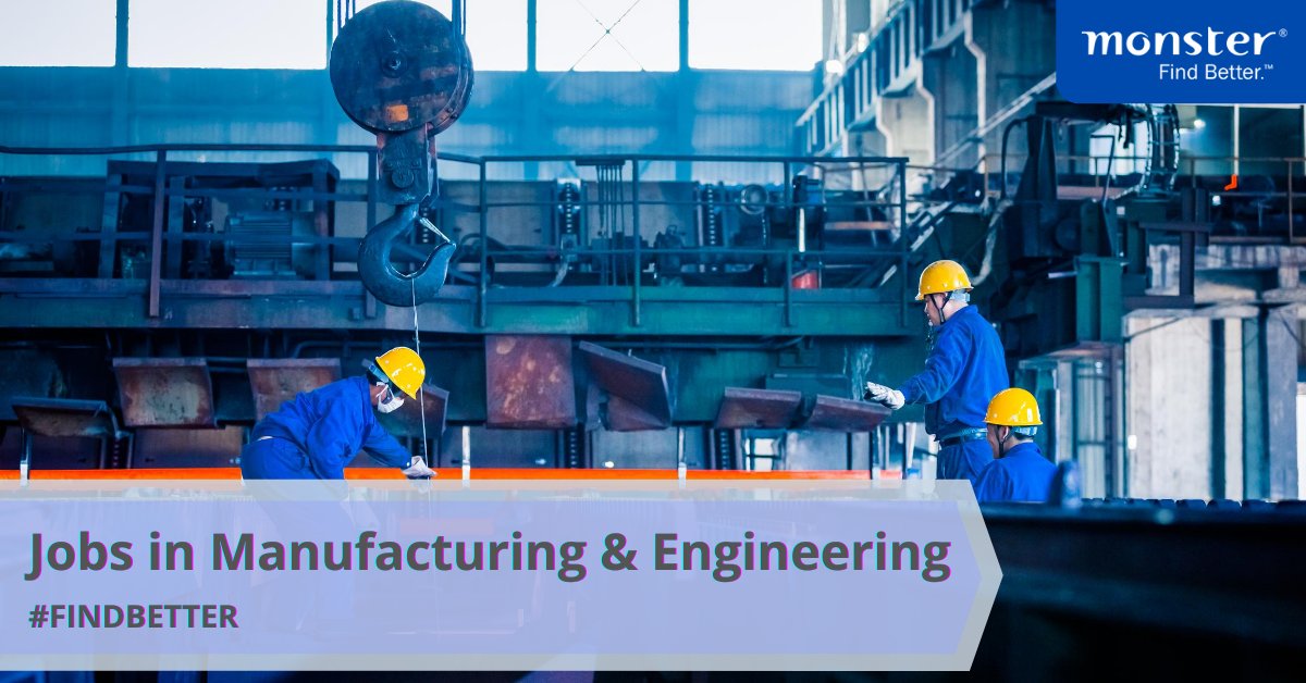 foundit_India's tweet photo. π¨JOB ALERT!π¨ #MonsterJobs Looking for your dream opportunity in the Manufacturing and Engineering industry? Start your search here: https://t.co/7ihPGGe4Pc
#MonsterIndia #FindBetter #jobs #jobalert #Hiring #EngineeringJobs #ManufacturingJobs https://t.co/Zd9L3Eg478