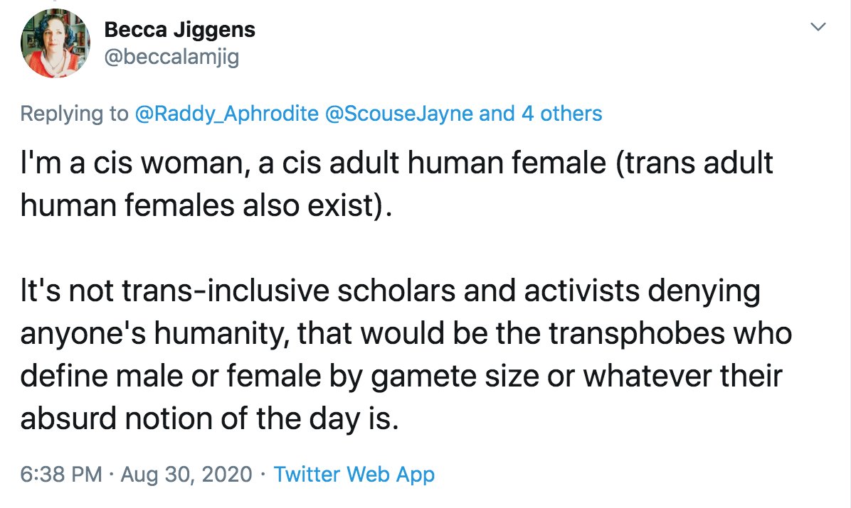 So, I appear to have become temporarily fixated on the remarkable coincidence of extreme arrogance and foolishness.This is an incredible tweet, on so many levels. It's like pure emanation of trans ideological incoherence, and it's worth breaking down...