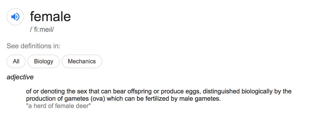 1. The idea that male and female are defined by gamete size is 'absurd notion de jour' is itself absurd. That is both the standard dictionary and scientific definition.