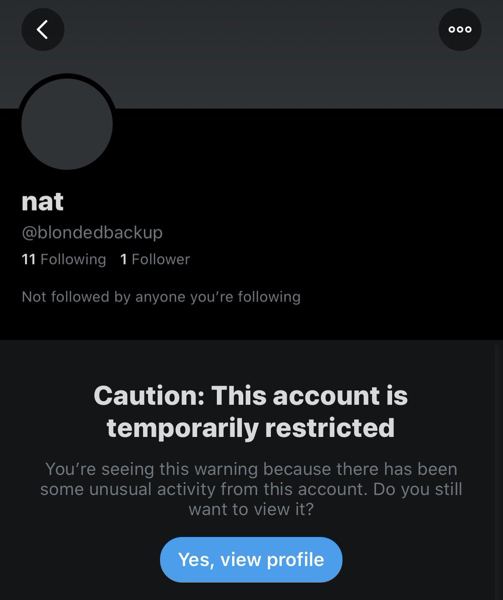 then nat preceded to make another backup account. That account got restricted.
