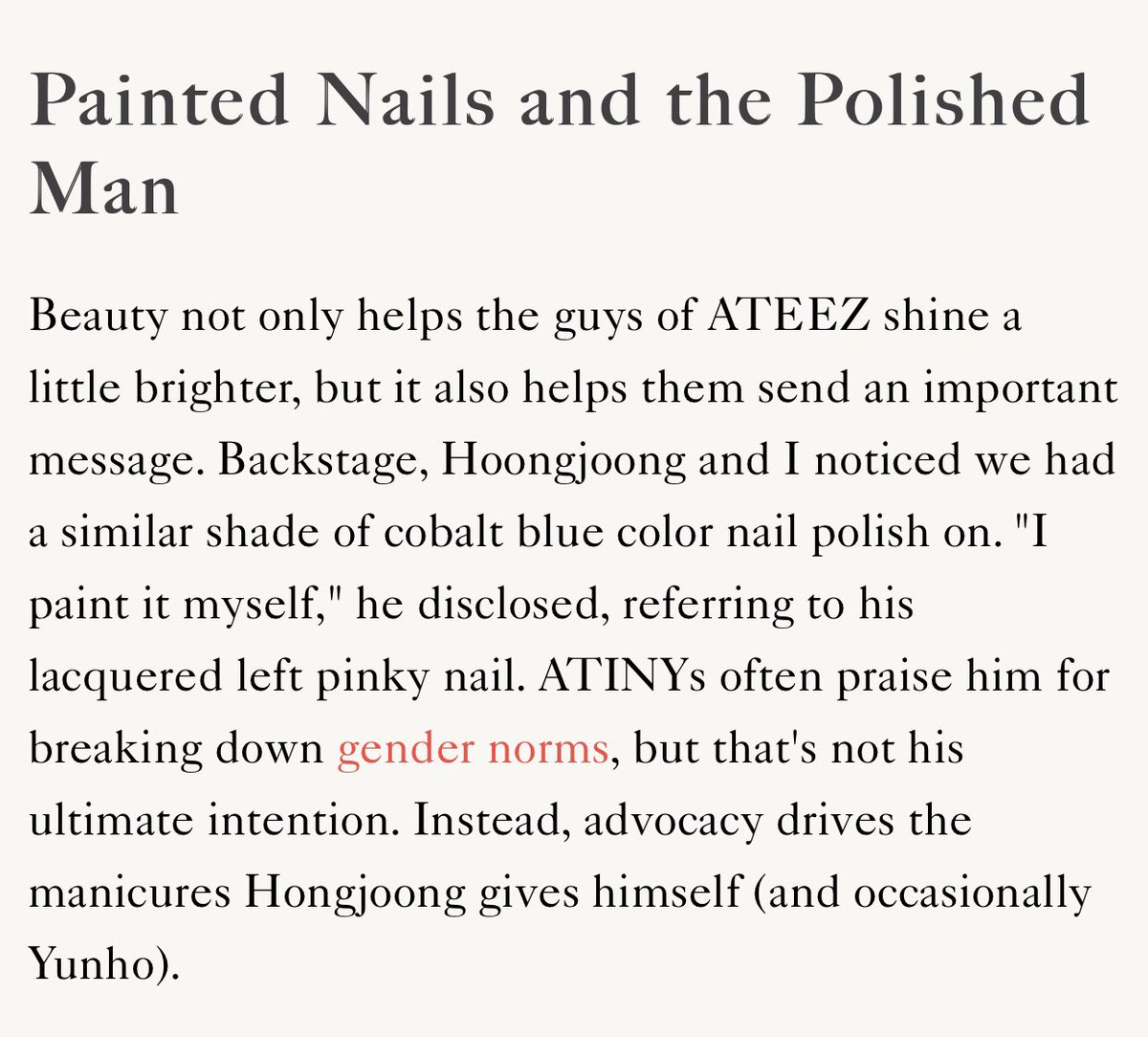 ATEEZ on being bold, confident and promoting awareness all at the same time: The Polished Man CampaignHere is an interview they did with ALLURE: https://www.allure.com/story/ateez-k-pop-beauty-interview/amp @ATEEZofficial  #ATEEZ    #에이티즈  