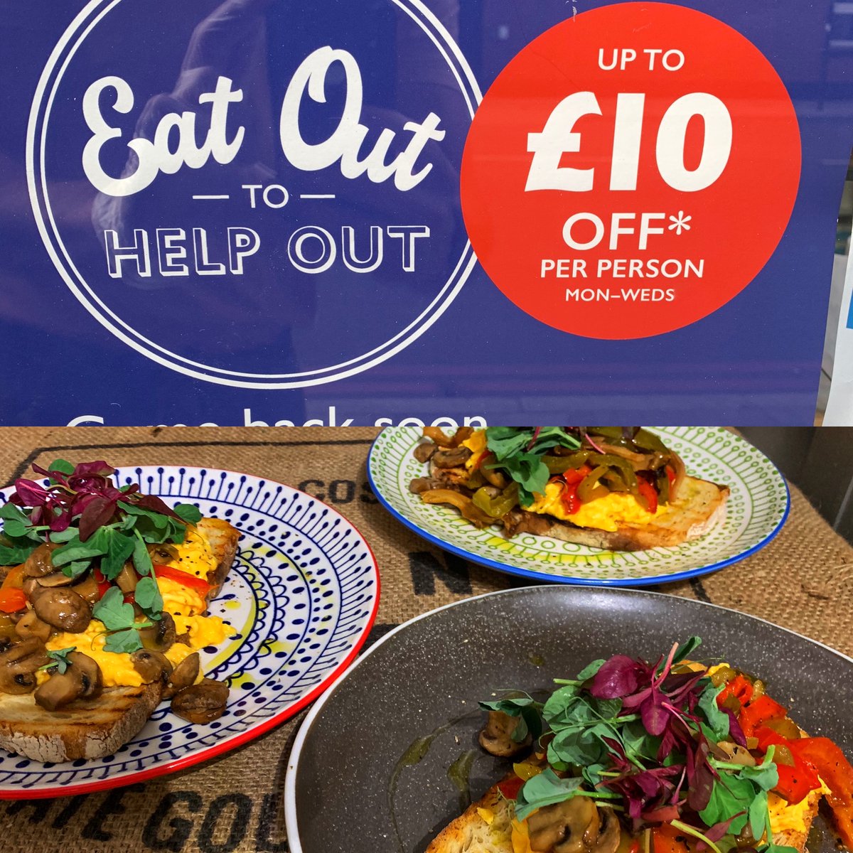 GreenMonkeyLDN's tweet photo. And Now, the end is here! The last day of Eat Out to Help Out! All this gorgeous food and drink at 50% Discount, up to £10 off! #eatouttohelpout #eggcellent #eggjokes #monday #bankholiday #foodporn #avolookatthis #greenmonkeyldn https://t.co/KiJiOtHDO6