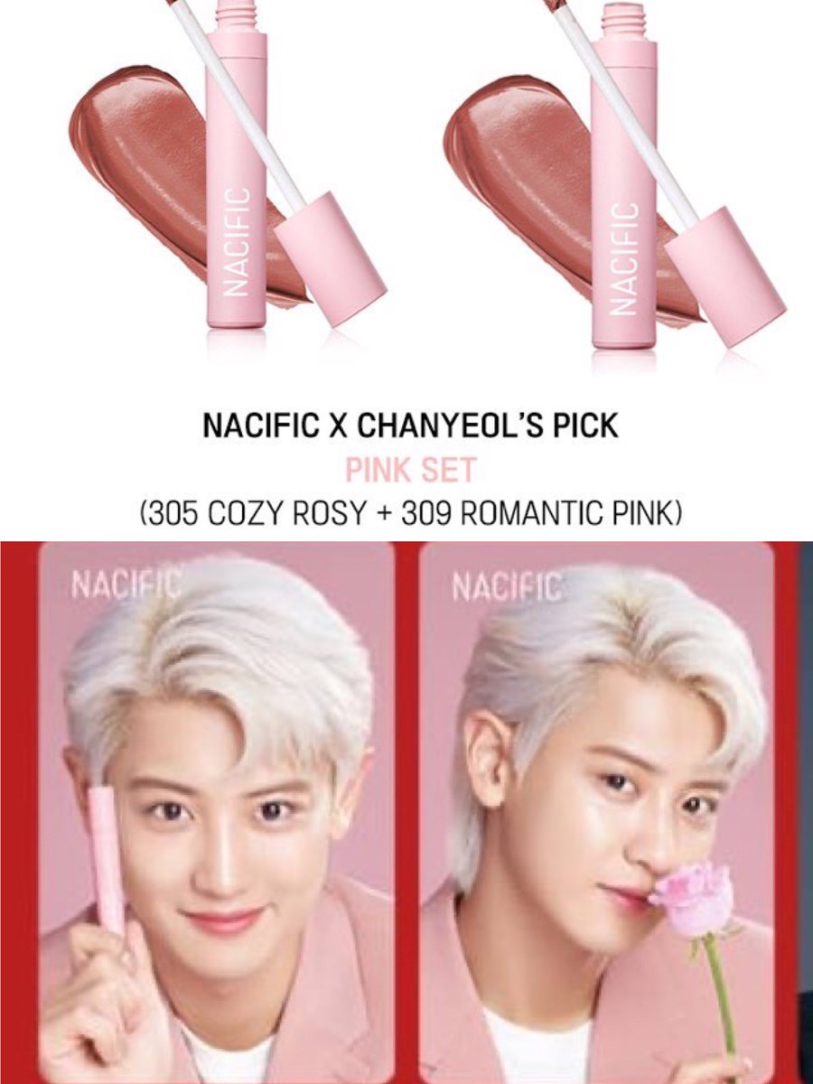 WW INA GO PO PRE ORDER Official Nacific x Chanyeol Lipstick Setlimited!PR Package: $28 - includes 3 Lipstick + 2 New Photocards & 1 PostcardsDaily/pink bundle set: $15 - includes 2 lipcreams & 2 photocardsPaypal, EMS for shippingFrom Indonesia, proof below~