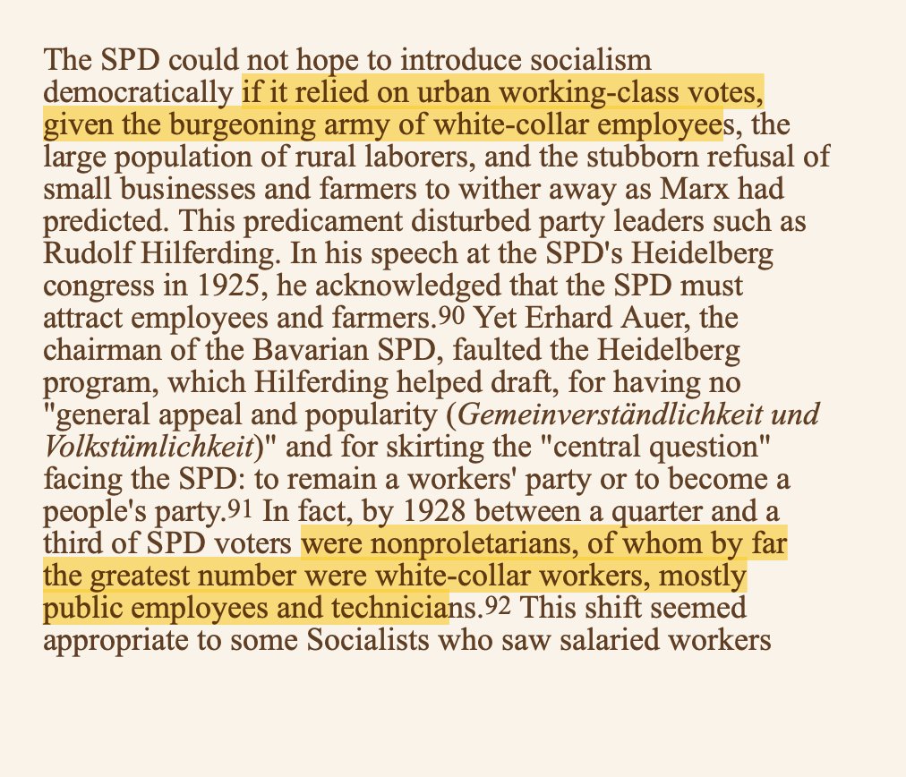 1918: The base was both Rural and Urban proletarians.1928: Rural voters gone and most Urban proles gone.. what they were left with was Urban white-collar workers..tech bros... etc etc..