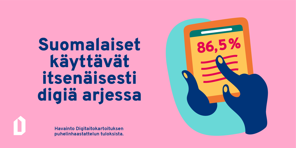 DVVfi's tweet photo. 📱 Digitaitokartoitus 2020 – havainto 1/7 📱 
Suurin osa (86,5 %) suomalaisista pystyy lukemaan lehtiä sekä muita medioita itsenäisesti verkossa. Lue tarkemmat tulokset ja havainnot https://t.co/0GluvSrDM8 
#digituki #digitaitokartoitus https://t.co/zqNHcq7VJ4