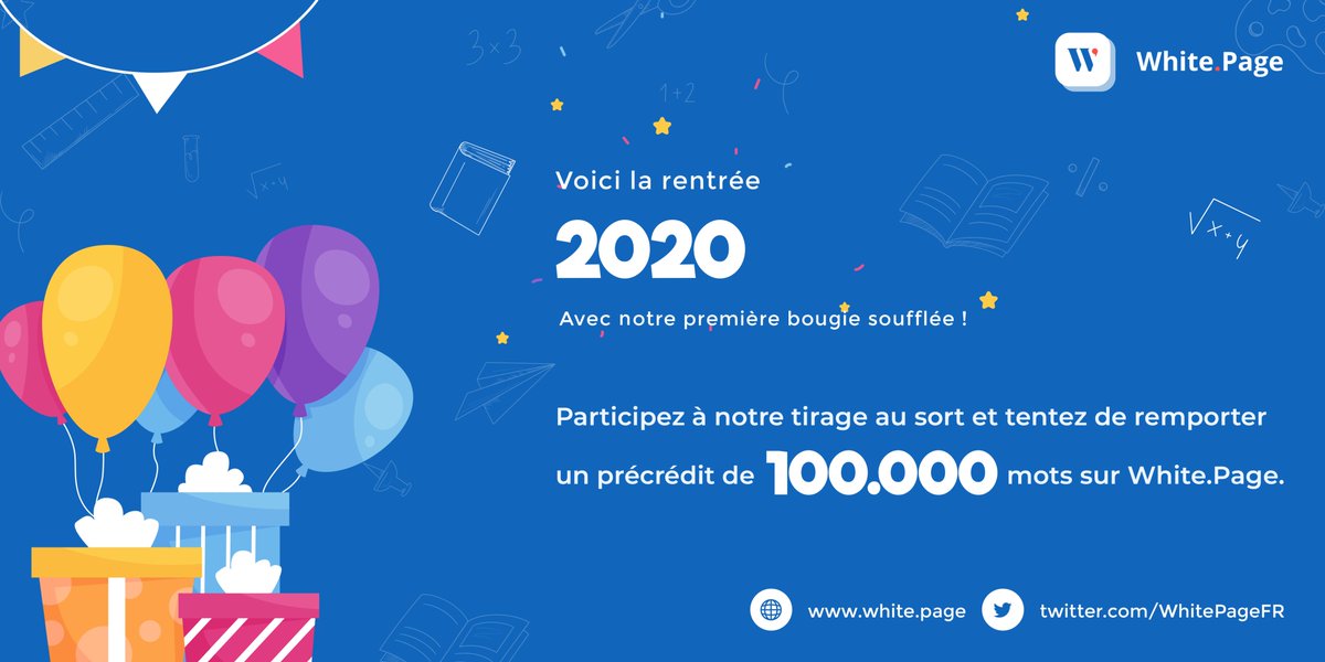 Hey ! Nous allons fêter notre premier anniversaire ! Voici notre grand jeu concours, tous les participants auront un petit cadeau à la fin ! Pour participer, 💙+ 🔁 (sans commentaire, ce n'est pas comptabilisé par Twitter). Tirage au sort le 11/09/2020, bonne chance ! 🤞
