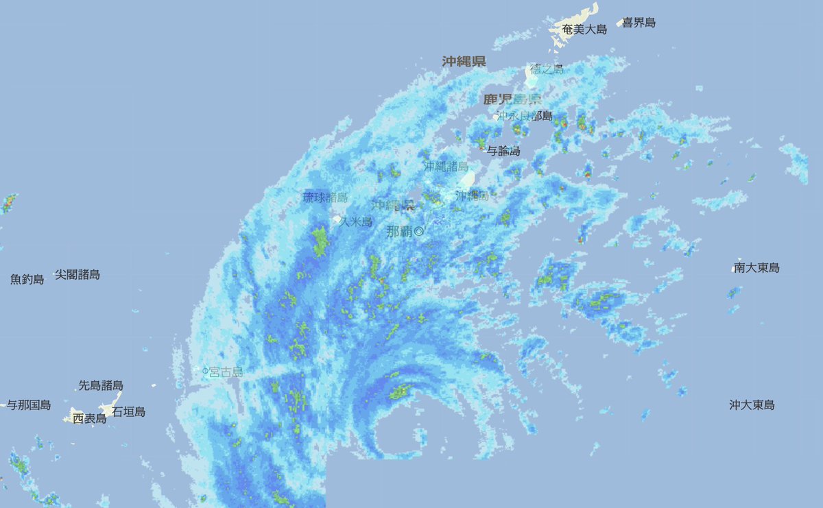 ライブカメラ検索マップ ライカメ V Twitter 08 31 15 30ごろの沖縄県の雨雲レーダーの様子 台風9号が北上しているのがわかります 台風9号 沖縄県の天気予報 雨雲レーダーとライブカメラ T Co H7ed91zzlz
