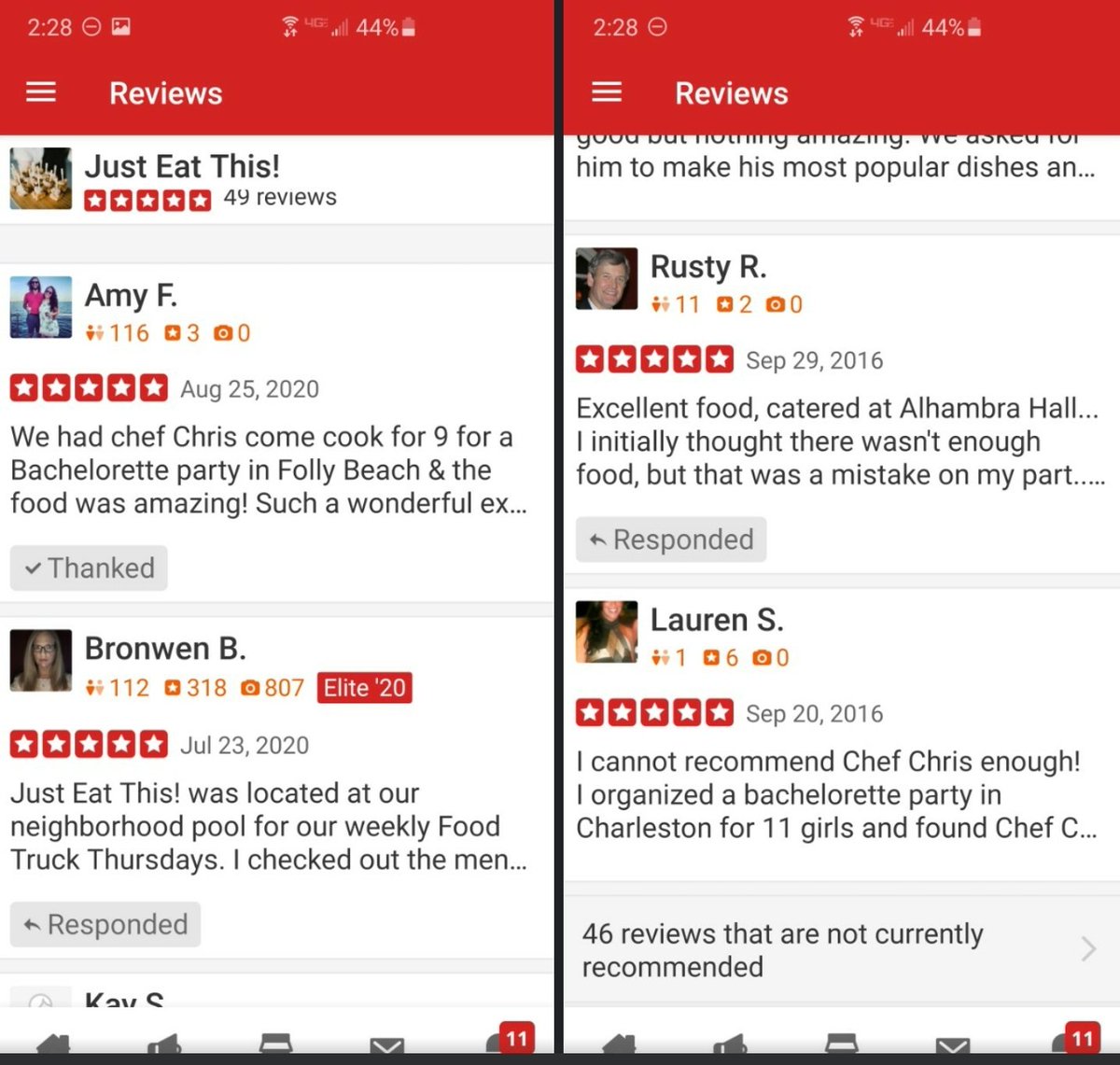 Well <a href="/Yelp/">Yelp</a> it looks like my currently not recommend reviews almost equal my recommended reviews. This is such a joke. I'm also getting more business then when I was advertising with you and please don't mention the algorithm BS. <a href="/YelpSucks1/">Yelp.Sucks</a>