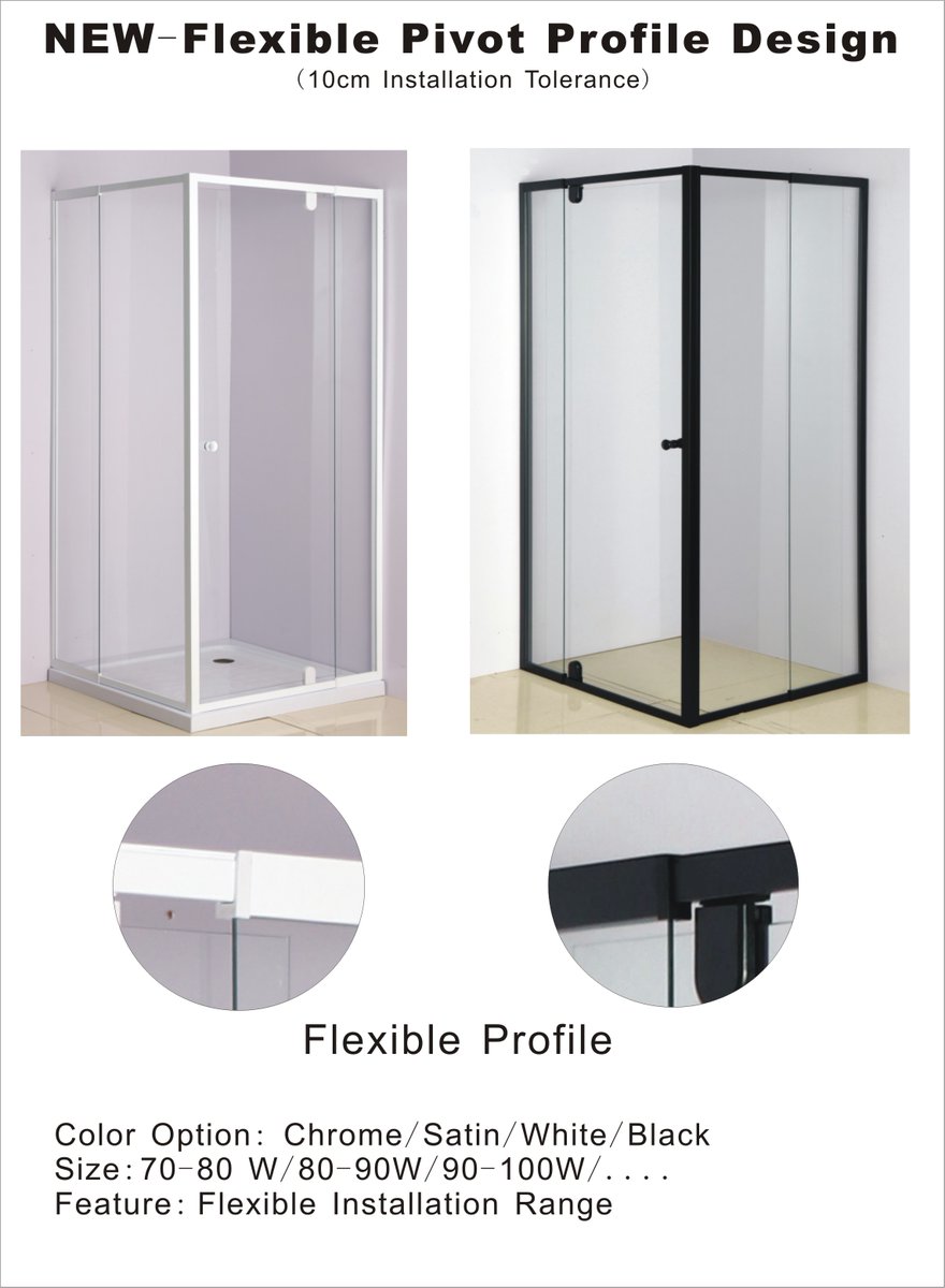 New Flexible pivot door
have 10 installation tolerance
can suitable for 70-80W/80-90W/90-100W sizes
#SHOWER #DOOR #ENCLOSURE
cs4@royoltd.com