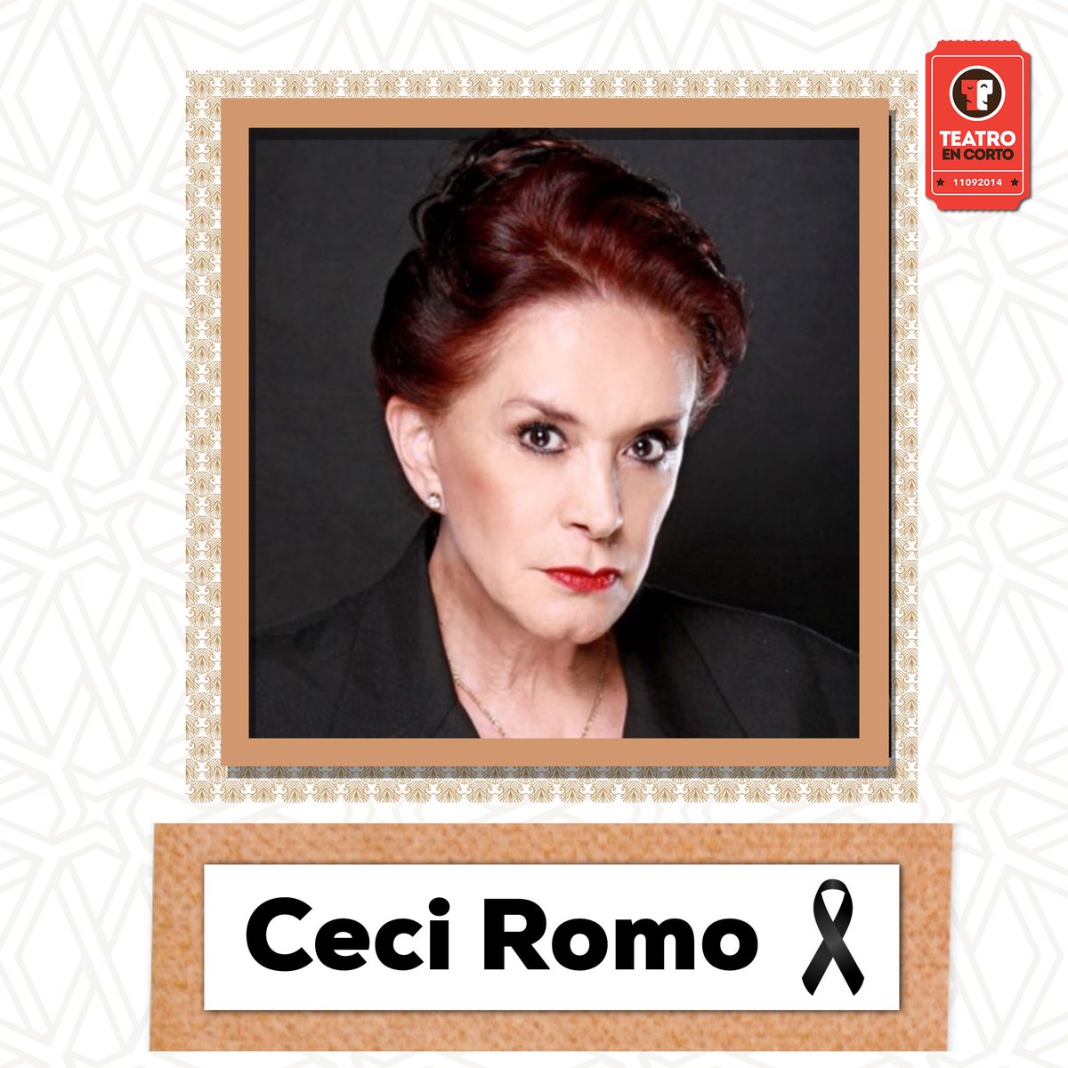 Se nos va una gran artista, lamentamos mucho el fallecimiento de la talentosa #CeciliaRomo nuestro más sentido pésame a todos sus familiares, amigos y seguidores 🙏🏼 Q.E.P.D.