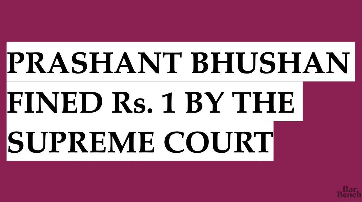 Sentence the Contemnor with a fine of Re 1. #SupremeCourt  #ContemptOfCourt  #PrashantBhushan  #PrashantBhushanCase  #JusticeMishra  @pbhushan1