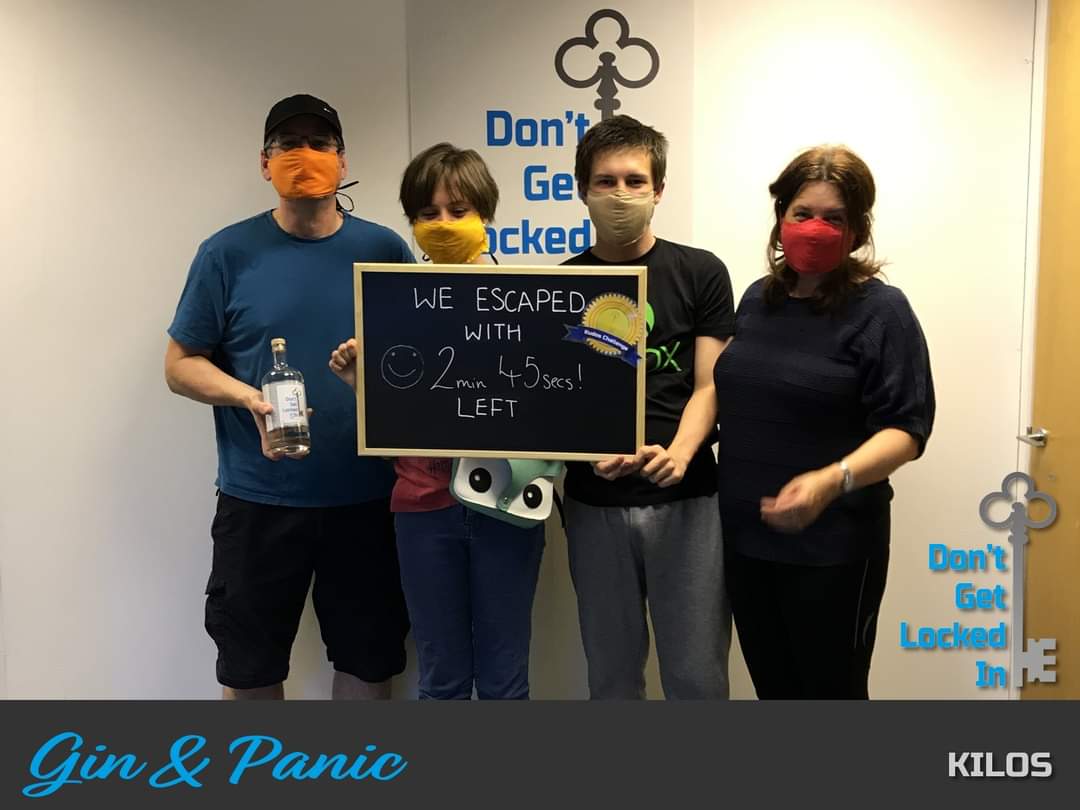 dontgetlockedin's tweet photo. Congratulations 🎉 🥳 Our first Gold winners of our Kudos Challenge from Gin &amp; Panic 👏👏🥇 #dontgetlockedin #escaperoom #bedford #bedfordescaperoom #BankHoliday #gold #kudoschallenge https://t.co/vJLgLasUYP