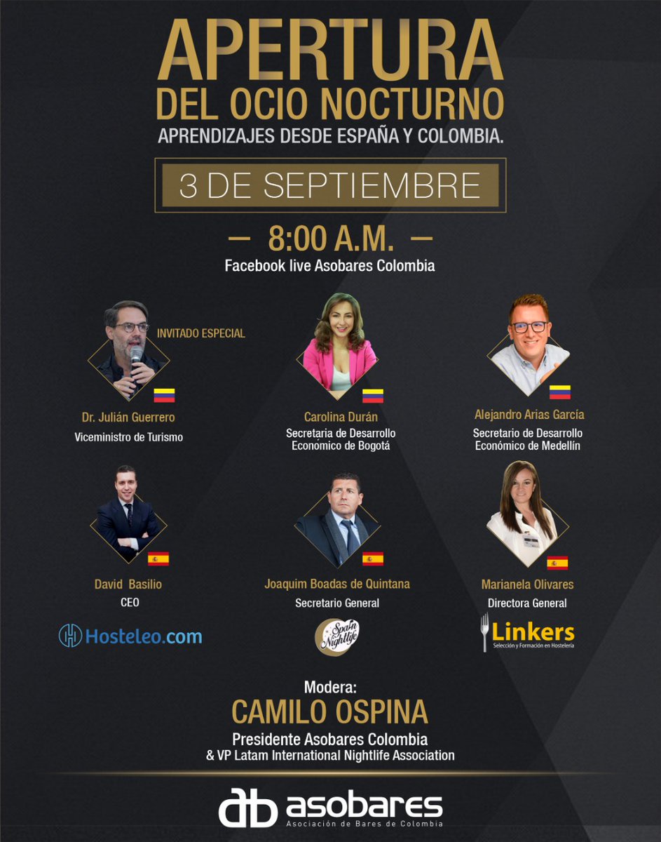 El ocio nocturno a debate: los aprendizajes durante la pandemia

<a href="/Asobares/">🇨🇴 ASOBARES COLOMBIA</a> organiza un webinar este miércoles con autoridades del país latinoamericano, <a href="/hosteleo/">Hosteleo</a>, <a href="/linkers_/">Linkers</a> y <a href="/spainnightlife/">Spain Nightlife</a>, donde analizarán la situación del sector y su futuro.

hosteleo.com/blog/el-ocio-n…