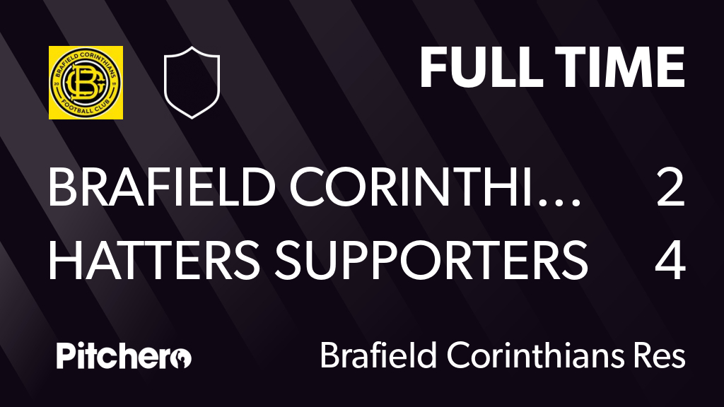 FULL TIME: Brafield Corinthians 2 - 4 Hatters Supporters Club
#BRAHAT #Pitchero
pitchero.com/clubs/brafield…