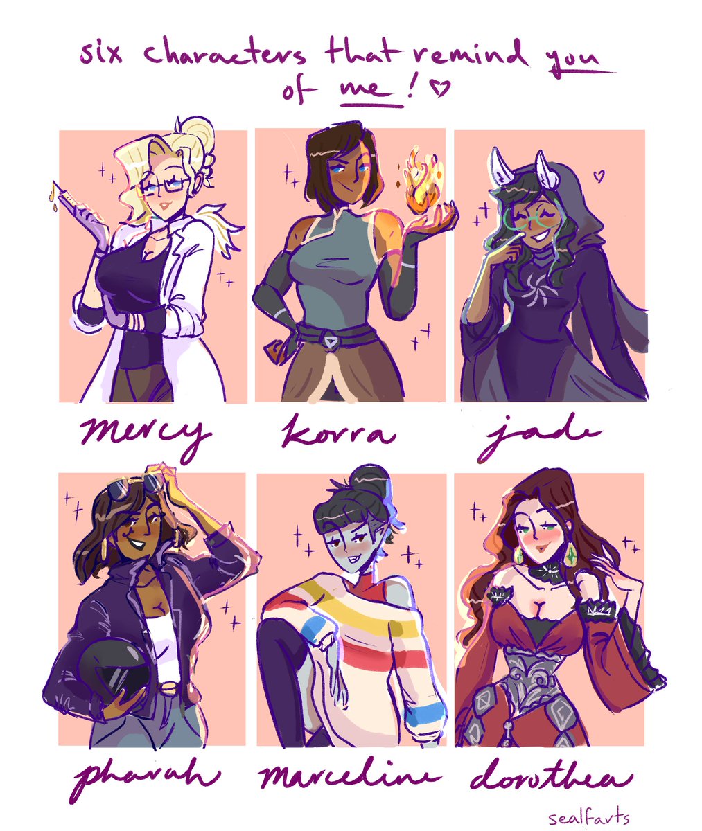 finished this meme!! characters that remind you of me!! ? 