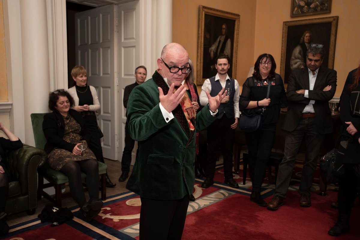 2. Our course director, Professor Darryl Jones,  @ProfDarrylJones only moonlights as a Professor of English. His main job is Victorian occult detective, solving supernatural mysteries. Here he is in suitably Victorian attire revealing the murderer to a roomful of guilty suspects.