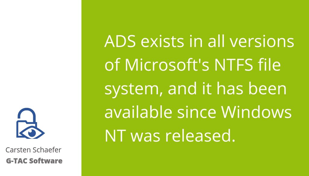 gtac_software's tweet photo. NTFS Alternate Data Streams: The Good and the Bad https://t.co/Q2yaij3fJn #ITPro #WinServ #WindowsServer #NTFS https://t.co/jxiLo29py0