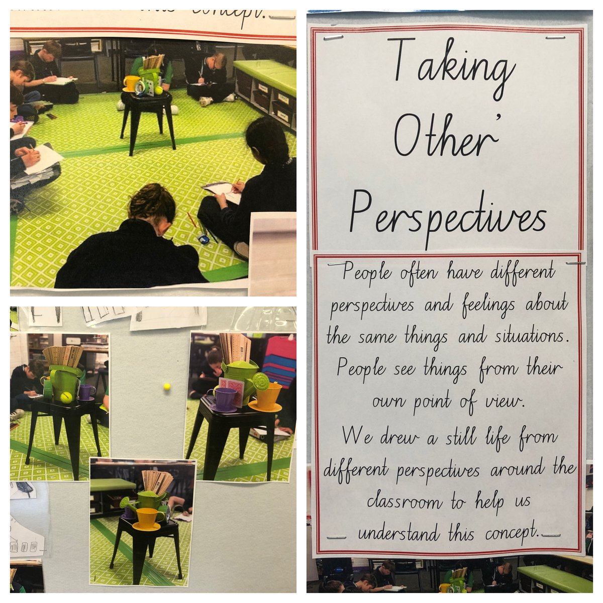 michelledrage1's tweet photo. A great activity to illustrate to students that people can have different perspectives of the same situation. A great lesson, excellent illustrations and positive student engagement with this idea. Well done  @SaylieMel @duk35y https://t.co/mBg6jNkcHy