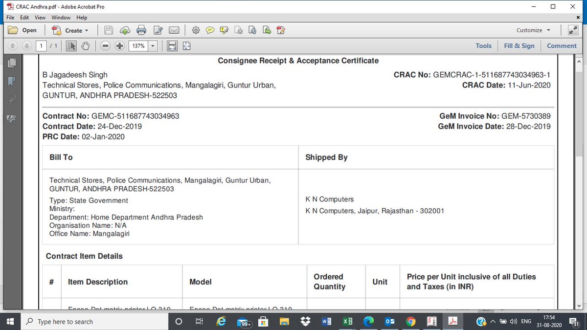kncomp123's tweet photo. @AndhraPradeshCM @PMOIndia @GeM_India We have supplied printers in December knowingly not created CRAC in January CRAC generated in June and still payment is pending. Regular sending reminders but still not get same. Kindly help https://t.co/39p7RpPjUx