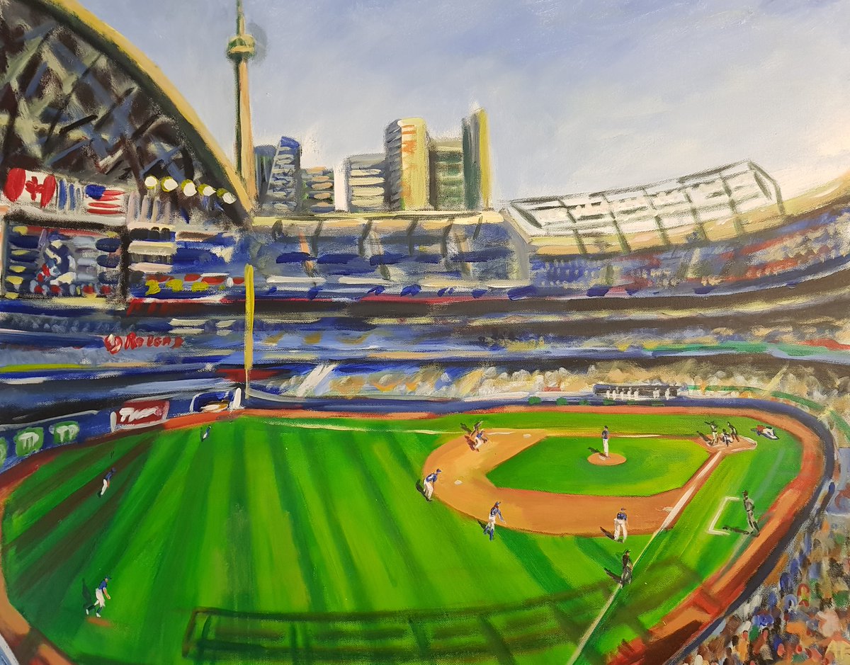 19/08/31 MLB Ballpark 19/30 Rogers Centre @BlueJays vs  @Astros Painted with a wonderful view of the CN Tower/field/city. Met  @MarkShapiro briefly before seeing the field with  @RGriffinTBJ. A warm welcome by all in this great team.  @GregorChisholm  @LottOnBaseball  @elliottbaseball