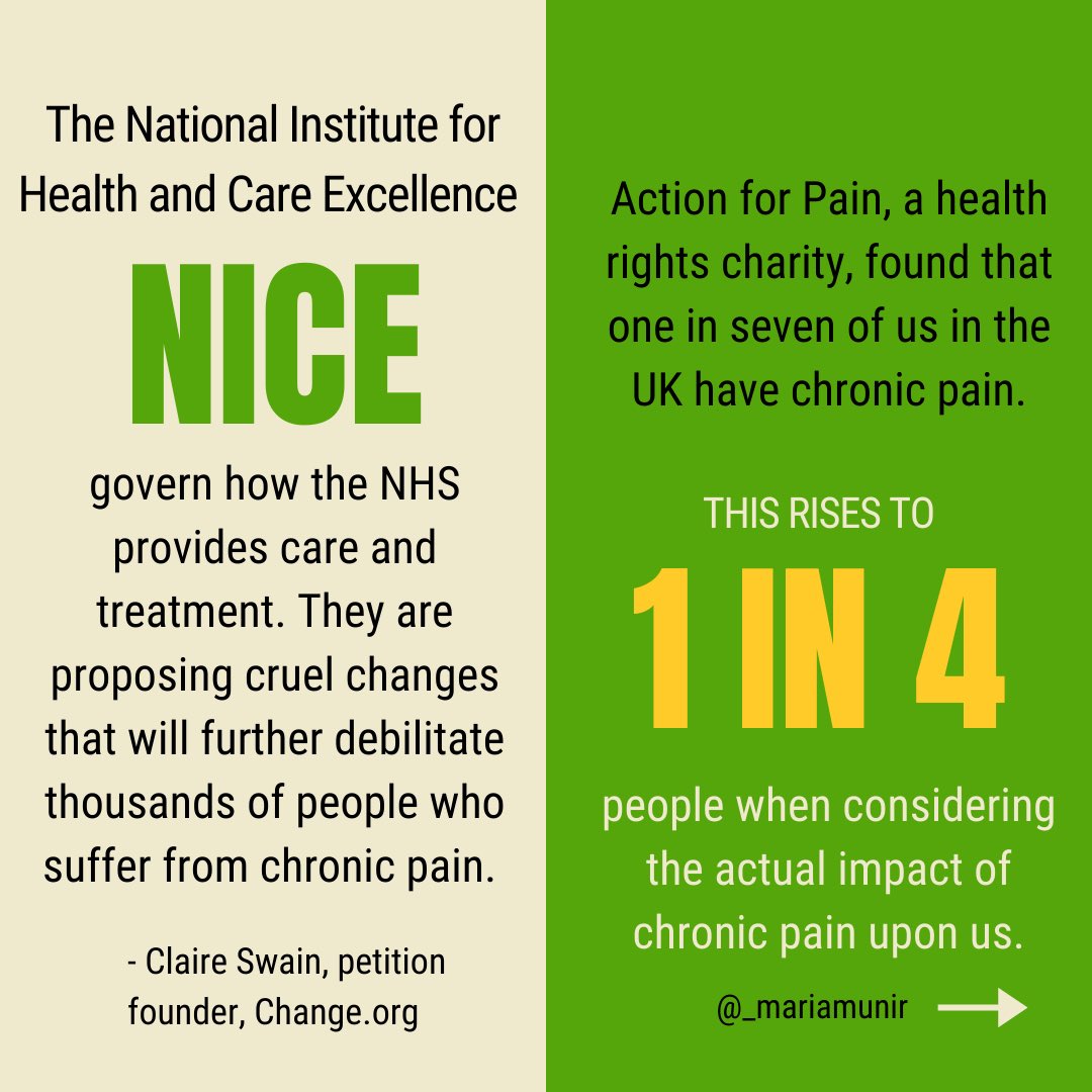 These guidelines set the tone, not just for your GP, but for the entire  #NHS. This isn’t something we should ‘grin and bear’; it affects our entire lives. We can barely manage our pain in a lottery system depending on individual  #healthcare professionals to understand our pain.