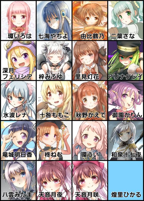今まで描いたことあるキャラを表にしてみました
(限定外伝とマギレポシリーズはほとんど描いてないから除外)
(載せなかったけど、しのぶとまよいだけは複数描いてる)

何度も描いてるキャラもあれば、落書きや描いてないキャラも?
全部埋められたらいいなと思います!(先は長いぞ…) 