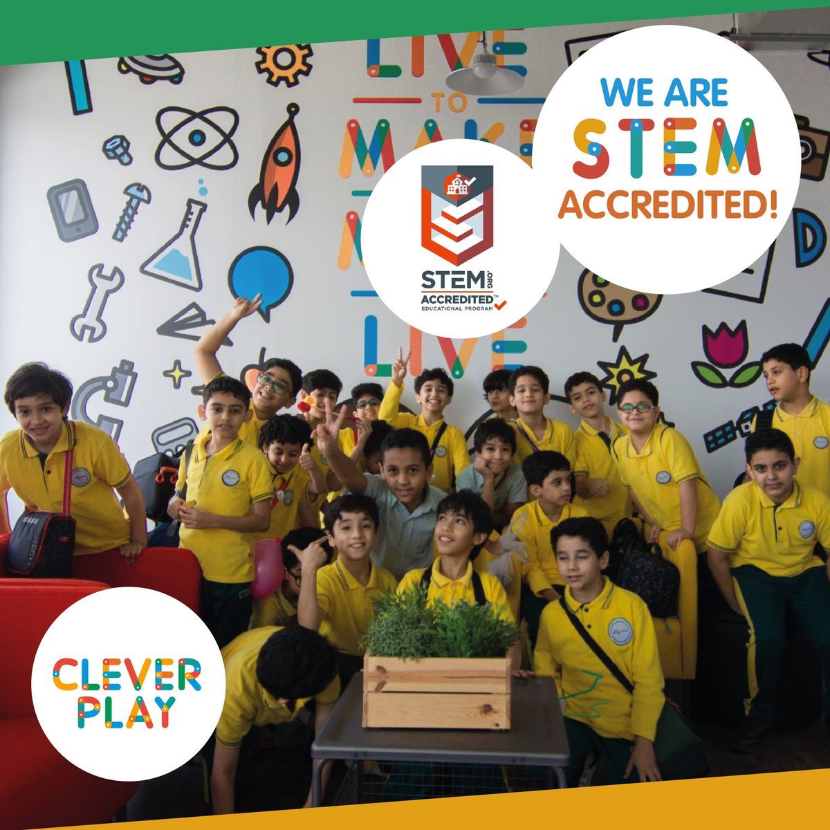 CleverPlay_BH's tweet photo. Clever Play is beyond proud to became the only company in #Bahrain to receive THREE #STEM credentials from @stemdotorg.
⠀
These credentials are reflective of our commitment to preparing our children with the in-demand skills they will need to thrive in school and beyond! 🚀 💫 https://t.co/3BwsdksHTp