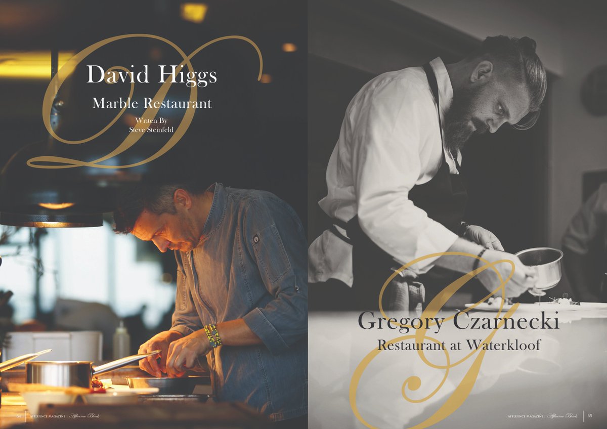 AffluenceMag's tweet photo. The finest chefs in out latest Issue #HauteLuxury
#ChefDavidHiggs 
@Marble_SA 
#ChefGregoryCzarnecki 
@WaterkloofWines 

Full story on https://t.co/YzcqBVZM5r

Nothing is left to chance and the carefully curated experience is played out to spectacular effect. https://t.co/pbq3OHoWsx