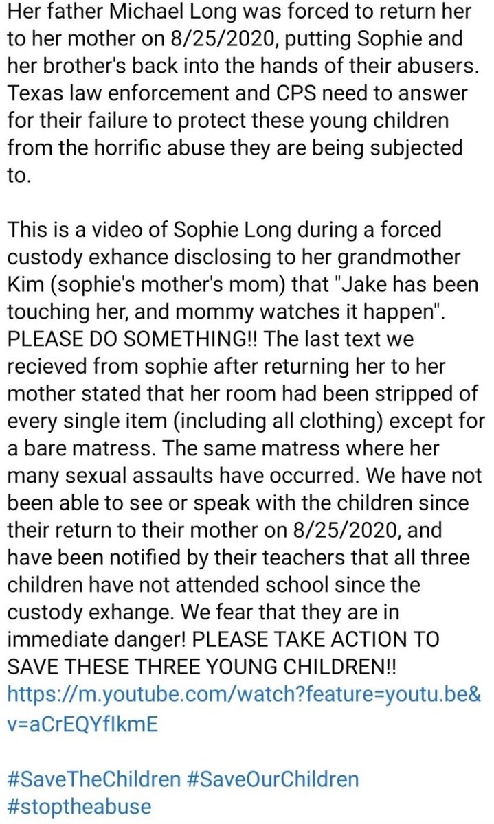 hyyhtanlife's tweet photo. tw // child abuse &amp; sexual abuse ⚠️

this is absolutely disgusting and sickening. no human being deserves to go through this traumatic shit. no CHILD deserves this. i literally feel sick in the stomach. sophie, i promise you we'll get you the justice you deserve.
#standwithsophie https://t.co/z0E3aZc1EG