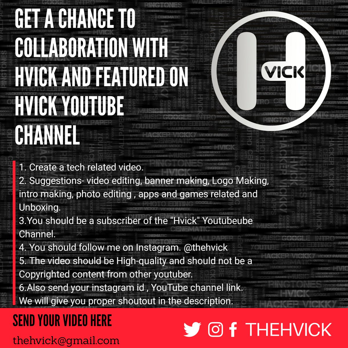 thehvick's tweet image. Join team hvick😎😎
#Intro
#Logo_animation
#Intro_Maker
#Creative_Designer