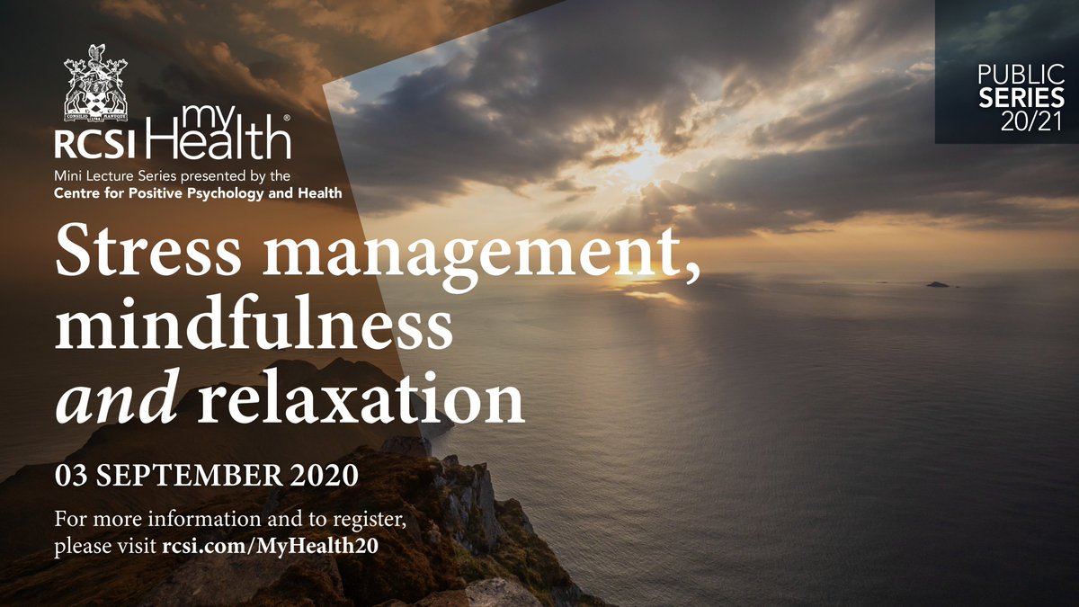 Life is filled with uncertainty, especially at times like this.

Learn how to enhance your wellbeing at our #RCSIMyHealth lecture, chaired by <a href="/ciarakellydoc/">Dr Ciara Kelly</a>. bit.ly/RCSI3PH