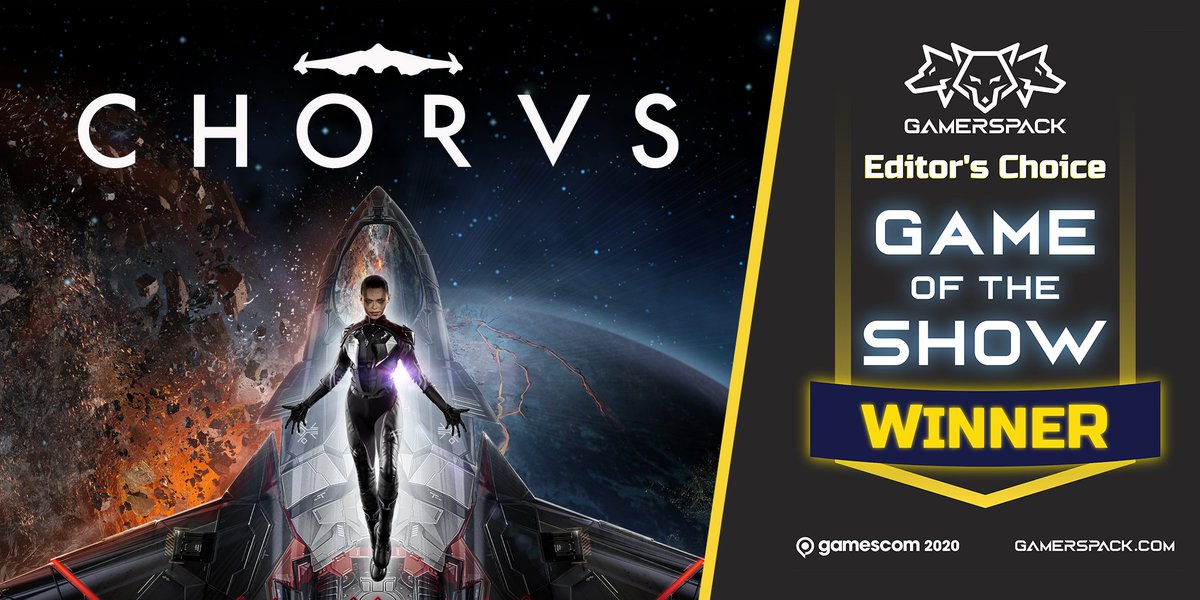 GamersPack's tweet photo. Our next #gamescom2020 Game of the Show award, chosen by @MacroKrome, goes to...
Chorus by @DSFishlabs! Hope you guys are flying high ๐
@ChorusTheGame @deepsilver #chorusthegame #gameoftheshow https://t.co/RY0lGXkxXw