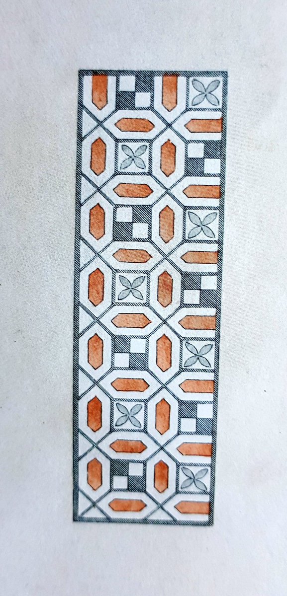 Engravings of 4th century Roman geometric polychrome mosaics uncovered between 1811-12 at Withington Gloucs, from drawings made in the field by Samuel Lysons and Richard Smirke, published in 1817 #MosaicMonday