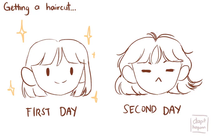 got a haircut a few days ago and i just remembered that it's hard to style a short wavy hair ;-; 

#artph 