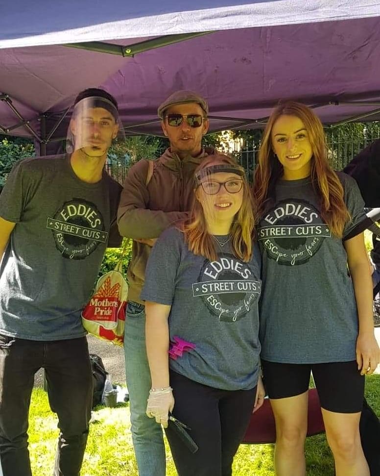 Wow What busy afternoon for these lot at yesterday @boshoutreach Manage to cut over 30 homeless people well done <a href="/CraigAndrewESC/">Craig Andrew</a>  Holli, Lee and @homies_barber

Making smile's happen all round today always privalige to do what we love doing 💙
#messageofhope #volunteers