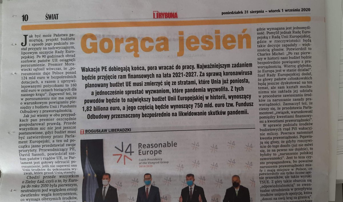 BLiberadzki's tweet photo. Zachęcam do przeczytania dzisiejszego wydania @DTrybuna, w którym znajdą Państwo mój artykuł dotyczący najważniejszych spraw, którymi zajmie się Parlament Europejski tej jesieni.
#Trybuna #ParlamentEuropejski https://t.co/zjSJ66ssLJ