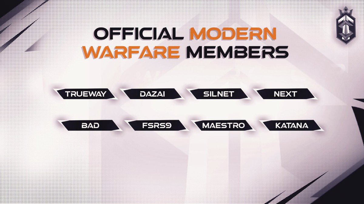 OFFICIAL MODERN WARFARE MEMBERS :
⚔️ TRUEEAY
⚔️ DAZAI
⚔️ SILNET
⚔️ NEXT
⚔️ BAD 
⚔️ FSRS9
⚔️ MAESTRO
#STrOnGFoRce
Social media account:
Instagram : S.T.EDPORTS
YouTube: STRONG ESPORTS