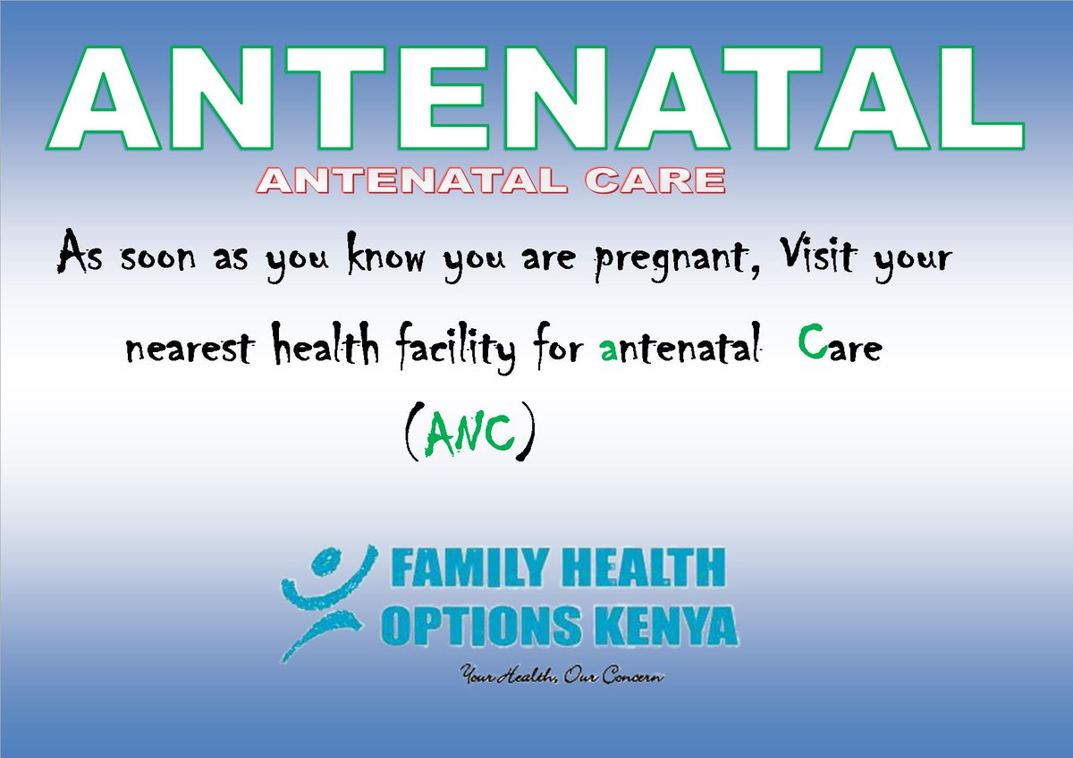 You don't know what to do when you notice you are pregnant? Visit any Health facility for antenatal care <a href="/FhokKibera/">FHOK_Kibera</a> we offer ANC services