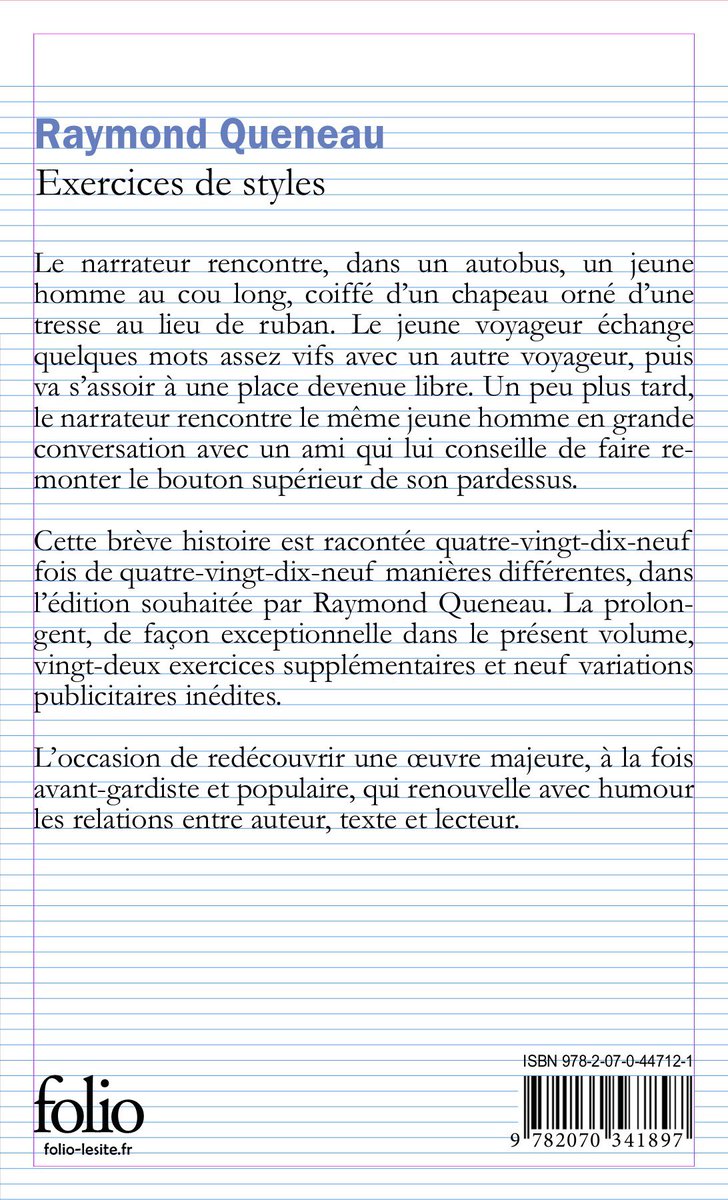 Aussi, je voulais le mentionner plus tôt mais j’ai oublié donc je le dis maintenant, si vous doutez encore de l’impact que le style que vous donnez à votre histoire peut avoir au moment de la lecture, je vous recommande vivement d’aller lire Exercices de style de Raymond