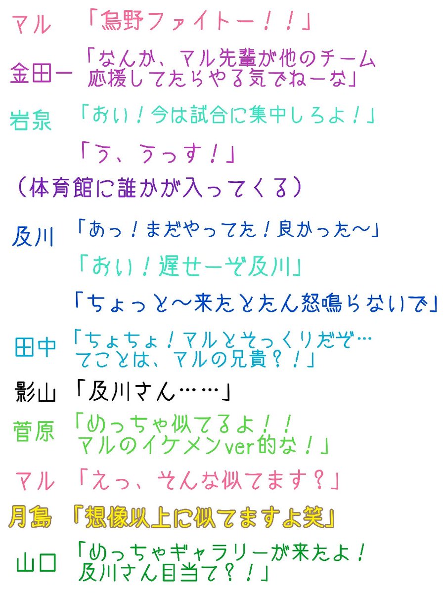 在 Twitter 上 マルと青城チーム マル 烏野2年マネ と及川さんは兄妹設定です もう試合のシーンはバサッとカットしました この話はおしまいです 次はオリジナルでいこうかと 819プラス Hqプラス 夢小説 T Co W2l0z2f0u2 Twitter