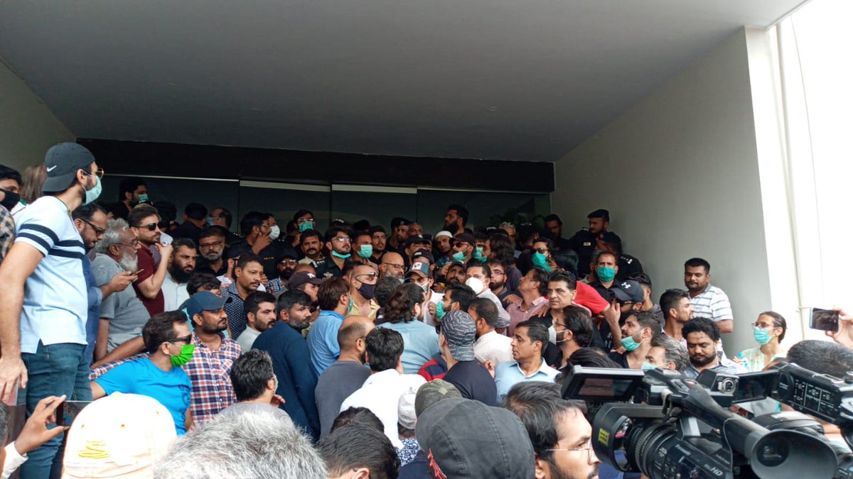 Live update: The protestors and cantonment board CEO were unable to have a discussion giving the chanting. He has returned inside.
