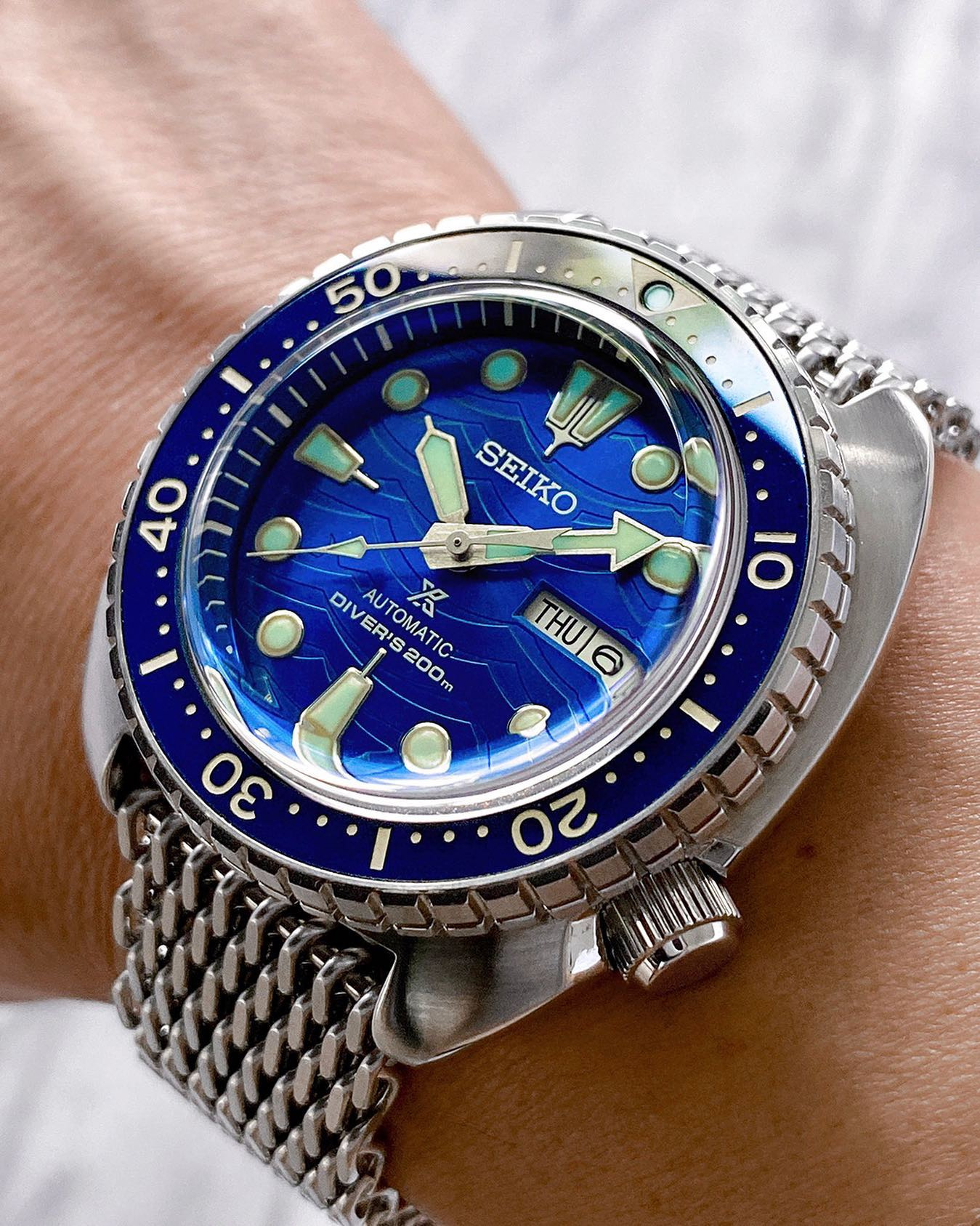 seiko turtle mesh bracelet